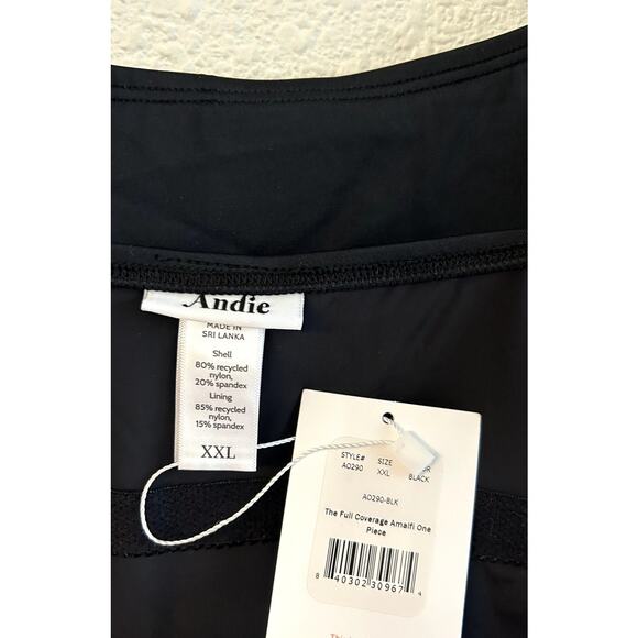 Andie Swim The Full Coverage Amalfi One Piece in Black XXL NWT - Picture 6 of 9
